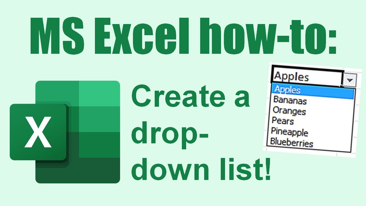create a drop down list in excel for mac